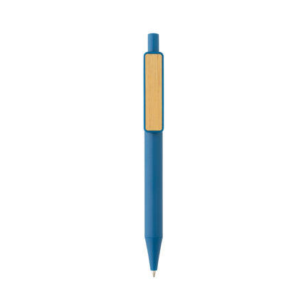 Pen with wooden bamboo clip pack of 500 Blue Custom Wood Designs __label: Multibuy black-pen-with-wooden-bamboo-clip-pack-of-500-53613182189911