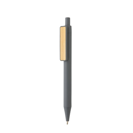 Pen with wooden bamboo clip pack of 500 Grey Custom Wood Designs __label: Multibuy black-pen-with-wooden-bamboo-clip-pack-of-500-53613182681431