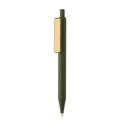 Pen with wooden bamboo clip pack of 500 Green Custom Wood Designs __label: Multibuy black-pen-with-wooden-bamboo-clip-pack-of-500-53613183697239