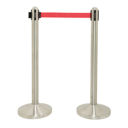 Retractable Barrier Set with 4 poles Red Custom Wood Designs __label: Multibuy black-retractable-barrier-set-with-4-poles-53613728760151