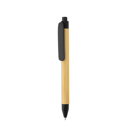 Pen with wooden wheatstraw clip pack of 500 Black Custom Wood Designs __label: Multibuy blue-pen-with-wooden-wheatstraw-clip-pack-of-500-53613195067735