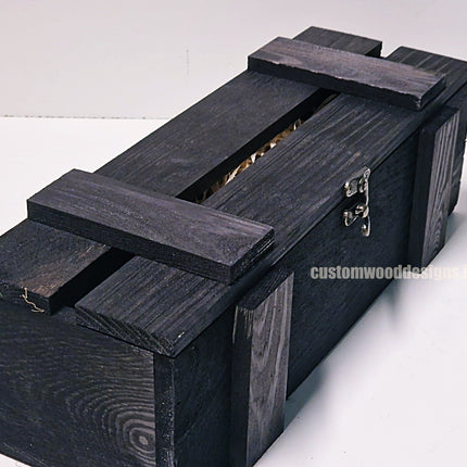 Rustic Bottle Box - Black Single x 25 Bottle box Custom Wood Designs __label: Multibuy Bottle Box bottle-box-default-title-rustic-bottle-box-black-single-52613316378967