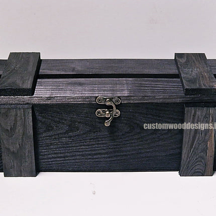 Rustic Bottle Box - Black Single x 25 Bottle box Custom Wood Designs __label: Multibuy Bottle Box bottle-box-default-title-rustic-bottle-box-black-single-52613316444503