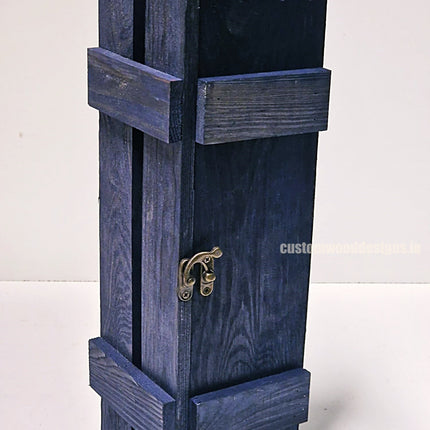 Rustic Bottle Box - Blue Single x 25 Bottle box Custom Wood Designs __label: Multibuy bottle-box-default-title-rustic-bottle-box-blue-single-52614324289879