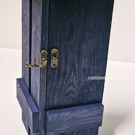 Rustic Bottle Box - Blue Single x 25 Bottle box Custom Wood Designs __label: Multibuy bottle-box-default-title-rustic-bottle-box-blue-single-52614324420951