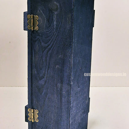 Rustic Bottle Box - Blue Single x 25 Bottle box Custom Wood Designs __label: Multibuy bottle-box-default-title-rustic-bottle-box-blue-single-53613461635415