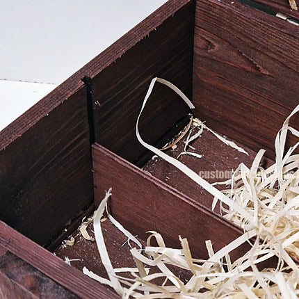 Rustic Bottle Box - Burgundy Double x 25 Bottle box Custom Wood Designs __label: Multibuy Bottle Box gift box Gift Boxes wooden Box bottle-box-default-title-rustic-bottle-box-burgundy-double-52615871234391