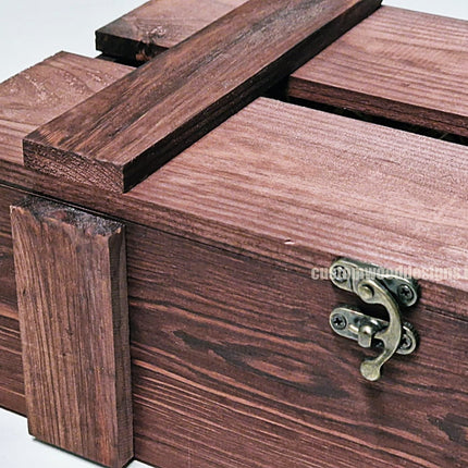 Rustic Bottle Box - Burgundy Double x 25 Bottle box Custom Wood Designs __label: Multibuy Bottle Box gift box Gift Boxes wooden Box bottle-box-default-title-rustic-bottle-box-burgundy-double-52615871365463