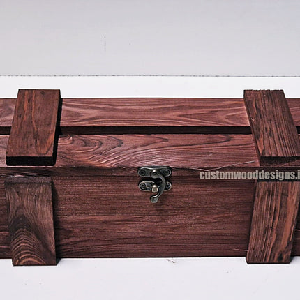 Rustic Bottle Box - Burgundy Single x 25 Bottle box Custom Wood Designs __label: Multibuy Bottle Box gift box Gift Boxes Single bottle box bottle-box-default-title-rustic-bottle-box-burgundy-single-52613890998615