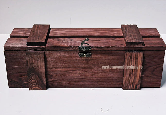 Rustic Bottle Box - Burgundy Single x 25 Bottle box Custom Wood Designs __label: Multibuy Bottle Box gift box Gift Boxes Single bottle box bottle-box-default-title-rustic-bottle-box-burgundy-single-53613446594903_d1fec7d2-6062-42b4-8f23-19e55aa1e179