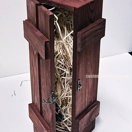 Rustic Bottle Box - Burgundy Single x 25 Bottle box Custom Wood Designs __label: Multibuy Bottle Box gift box Gift Boxes Single bottle box bottle-box-default-title-rustic-bottle-box-burgundy-single-53613457834327