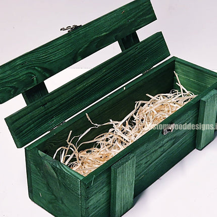Rustic Bottle Box - Green Single x 25 Bottle box Custom Wood Designs __label: Multibuy Bottle Boxes Gift Boxes bottle-box-default-title-rustic-bottle-box-green-single-52613802230103