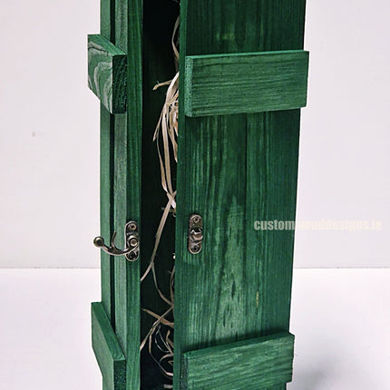 Rustic Bottle Box - Green Single x 25 Bottle box Custom Wood Designs __label: Multibuy Bottle Boxes Gift Boxes bottle-box-default-title-rustic-bottle-box-green-single-53613435715927