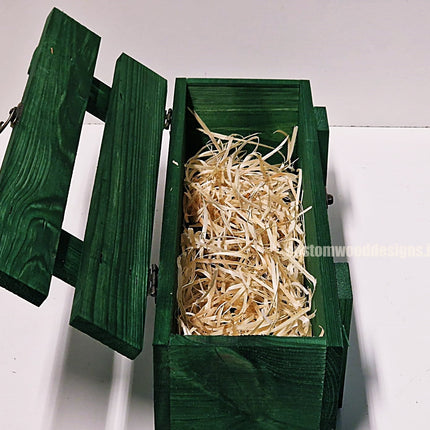 Rustic Bottle Box - Green Single x 25 Bottle box Custom Wood Designs __label: Multibuy Bottle Boxes Gift Boxes bottle-box-default-title-rustic-bottle-box-green-single-53613443809623