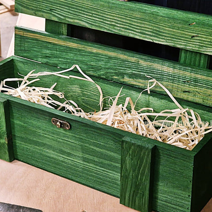Rustic Bottle Box - Green Single x 25 Bottle box Custom Wood Designs __label: Multibuy Bottle Boxes Gift Boxes bottle-box-default-title-rustic-bottle-box-green-single-53613444858199