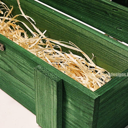 Rustic Bottle Box - Green Single x 25 Bottle box Custom Wood Designs __label: Multibuy Bottle Boxes Gift Boxes bottle-box-default-title-rustic-bottle-box-green-single-53613446889815