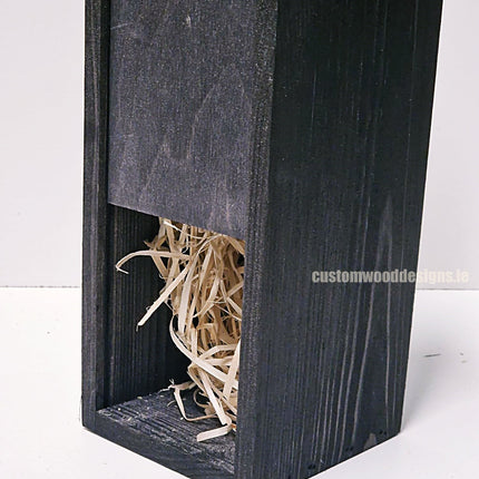 Sliding Lid Bottle Box - Single Black x25 Bottle box Custom Wood Designs __label: Multibuy Bottle Box Bottle Boxes Single bottle box bottle-box-default-title-sliding-lid-bottle-box-single-black-x25-52616442839383