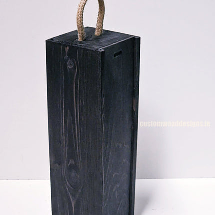Sliding Lid Bottle Box - Single Black x25 Bottle box Custom Wood Designs __label: Multibuy Bottle Box Bottle Boxes Single bottle box bottle-box-default-title-sliding-lid-bottle-box-single-black-x25-53613478412631
