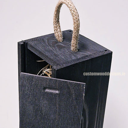Sliding Lid Bottle Box - Single Black x25 Bottle box Custom Wood Designs __label: Multibuy Bottle Box Bottle Boxes Single bottle box bottle-box-default-title-sliding-lid-bottle-box-single-black-x25-53613478805847