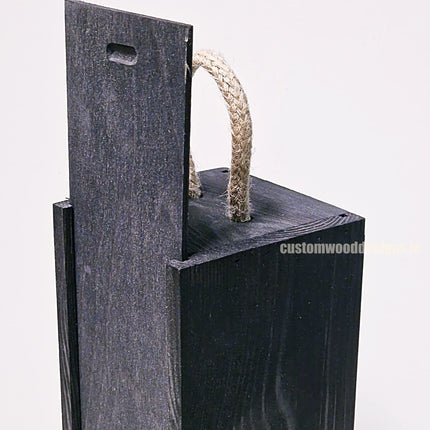 Sliding Lid Bottle Box - Single Black x25 Bottle box Custom Wood Designs __label: Multibuy Bottle Box Bottle Boxes Single bottle box bottle-box-default-title-sliding-lid-bottle-box-single-black-x25-53613479428439