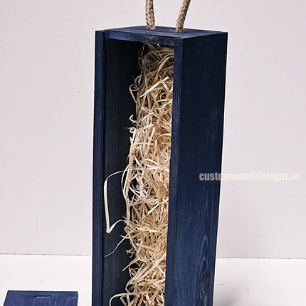 Sliding Lid Bottle Box - Single Blue x25 Bottle box Custom Wood Designs __label: Multibuy Bottle Boxes corporate gift gift box Gift Boxes irisg gift wooden Box bottle-box-default-title-sliding-lid-bottle-box-single-blue-x25-53613481754967