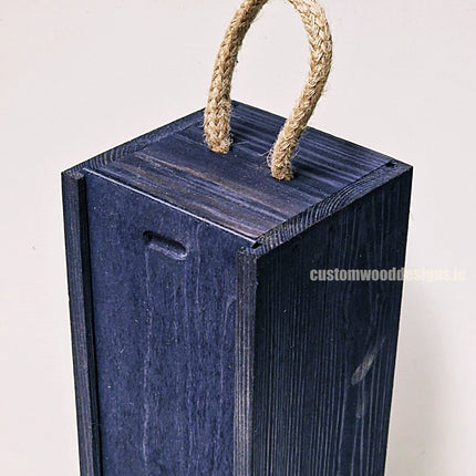 Sliding Lid Bottle Box - Single Blue x25 Bottle box Custom Wood Designs __label: Multibuy Bottle Boxes corporate gift gift box Gift Boxes irisg gift wooden Box bottle-box-default-title-sliding-lid-bottle-box-single-blue-x25-53613483950423