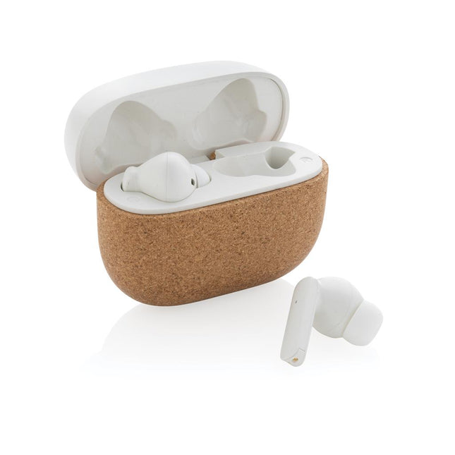 Recycled plastic and cork earbuds pack of 25 Custom Wood Designs __label: Multibuy corkearbudspromocustomwooddesigns