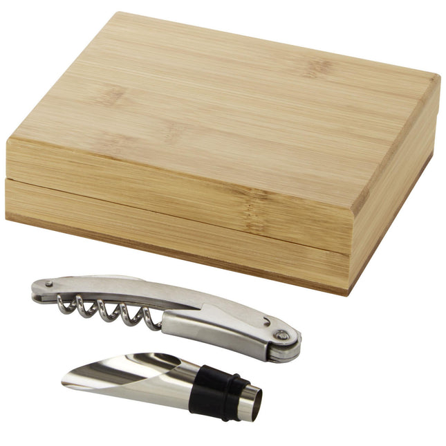 2 piece wine set in bamboo box pack of 25 Custom Wood Designs __label: Multibuy default-title-2-piece-wine-set-in-bamboo-box-pack-of-25-53613608763735