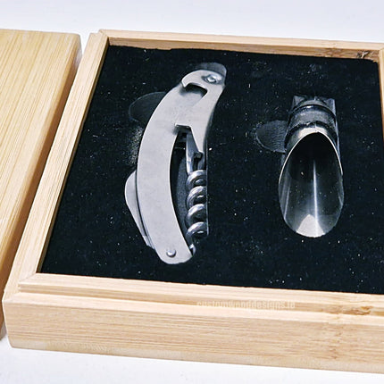 2 piece wine set in bamboo box pack of 25 Custom Wood Designs __label: Multibuy default-title-2-piece-wine-set-in-bamboo-box-pack-of-25-53613610860887