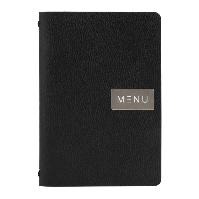Black A5 leather menu Custom Wood Designs __label: Multibuy default-title-black-a5-leather-menu-53613232652631