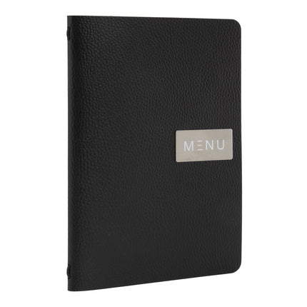 Black A5 leather menu Custom Wood Designs __label: Multibuy default-title-black-a5-leather-menu-53613233602903