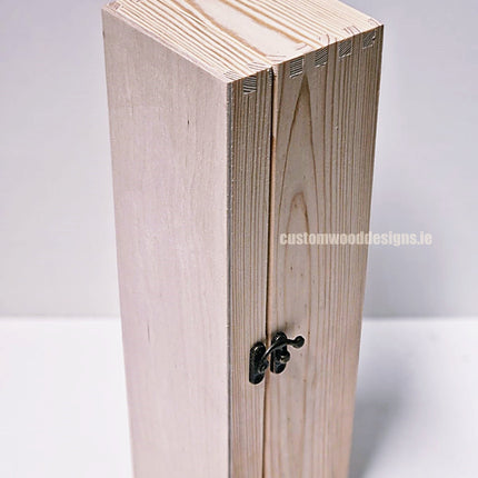 Hinged Lid 1 Bottle Box - Natural x25 Custom Wood Designs __label: Multibuy Bottle Box Bottle Boxes gift box Gift Boxes Single bottle box wooden Box default-title-hinged-lid-1-bottle-box-natural-x25-52627183567191