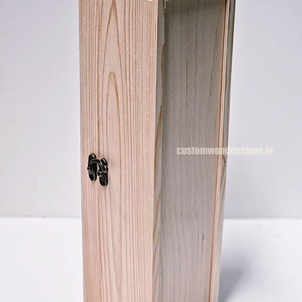 Hinged Lid 1 Bottle Box - Natural x25 Custom Wood Designs __label: Multibuy Bottle Box Bottle Boxes gift box Gift Boxes Single bottle box wooden Box default-title-hinged-lid-1-bottle-box-natural-x25-52627183698263