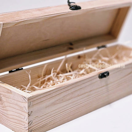 Hinged Lid 1 Bottle Box - Natural x25 Custom Wood Designs __label: Multibuy Bottle Box Bottle Boxes gift box Gift Boxes Single bottle box wooden Box default-title-hinged-lid-1-bottle-box-natural-x25-53613526024535