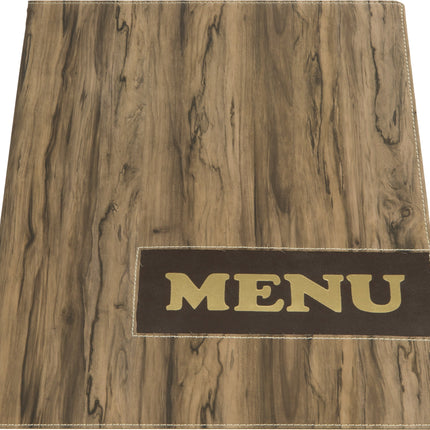 Leather style menu holder A4 pack of 10 Custom Wood Designs __label: Multibuy default-title-leather-style-menu-holder-a4-pack-of-10-53613298614615