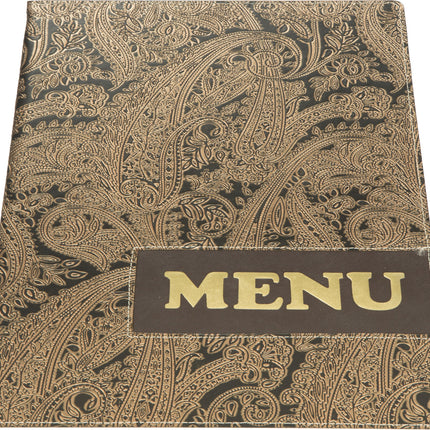 Paisley leather style 4xA4 menu holder pack of 10 Custom Wood Designs __label: Multibuy default-title-paisley-leather-style-4xa4-menu-holder-pack-of-10-53613305004375