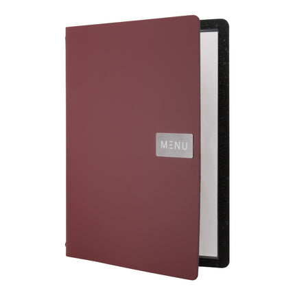 Red A4 leather menu pack of 10 Custom Wood Designs __label: Multibuy default-title-red-a4-leather-menu-pack-of-10-53613237076311
