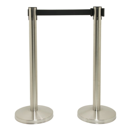 Retractable stainless steel barrier system with 4 poles Custom Wood Designs default-title-retractable-stainless-steel-barrier-system-with-4-poles-53613652017495