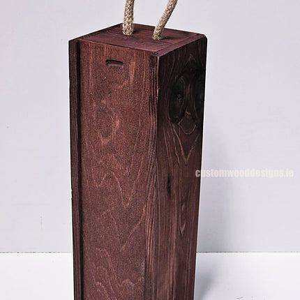 Sliding Lid Bottle Box - Single Burgundy x25 Custom Wood Designs __label: Multibuy gift box Gift Boxes wooden Box default-title-sliding-lid-bottle-box-single-burgundy-x25-53613481165143