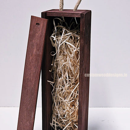Sliding Lid Bottle Box - Single Burgundy x25 Custom Wood Designs __label: Multibuy gift box Gift Boxes wooden Box default-title-sliding-lid-bottle-box-single-burgundy-x25-53613482049879