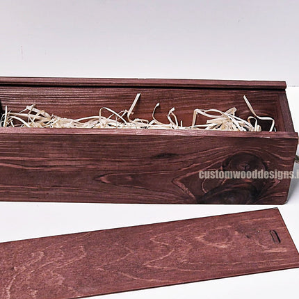 Sliding Lid Bottle Box - Single Burgundy x25 Custom Wood Designs __label: Multibuy gift box Gift Boxes wooden Box default-title-sliding-lid-bottle-box-single-burgundy-x25-53613486080343