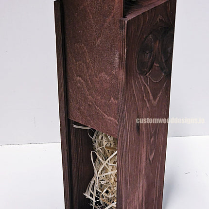 Sliding Lid Bottle Box - Single Burgundy x25 Custom Wood Designs __label: Multibuy gift box Gift Boxes wooden Box default-title-sliding-lid-bottle-box-single-burgundy-x25-53613487817047