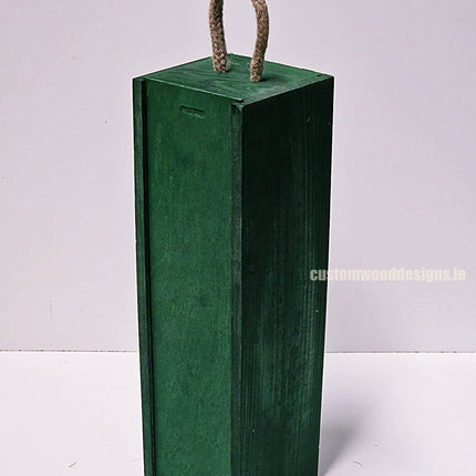 Sliding Lid Bottle Box - Single Green x25 Custom Wood Designs __label: Multibuy Bottle Box Bottle Boxes gift box Gift Boxes Single bottle box wooden Box default-title-sliding-lid-bottle-box-single-green-x25-52616548417879