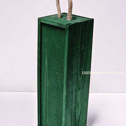 Sliding Lid Bottle Box - Single Green x25 Custom Wood Designs __label: Multibuy Bottle Box Bottle Boxes gift box Gift Boxes Single bottle box wooden Box default-title-sliding-lid-bottle-box-single-green-x25-53613486997847_564e83b0-37eb-4cea-8f1f-1ed1fe486aed