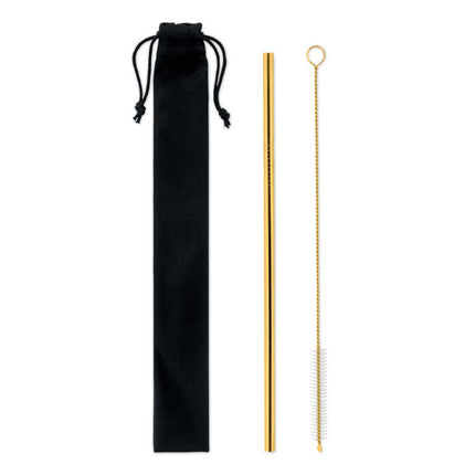 Stainless steel gold straw in pouch pack of 100 Custom Wood Designs __label: Multibuy default-title-stainless-steel-gold-straw-in-pouch-pack-of-100-53613725778263