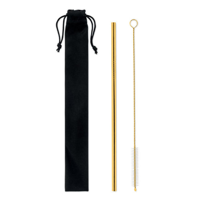 Stainless steel gold straw in pouch pack of 100 Custom Wood Designs __label: Multibuy default-title-stainless-steel-gold-straw-in-pouch-pack-of-100-53613725778263