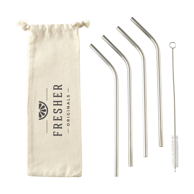 Stainless steel straws 4 pieces set pack of 100 Custom Wood Designs __label: Multibuy default-title-stainless-steel-straws-4-pieces-set-pack-of-100-53613723418967