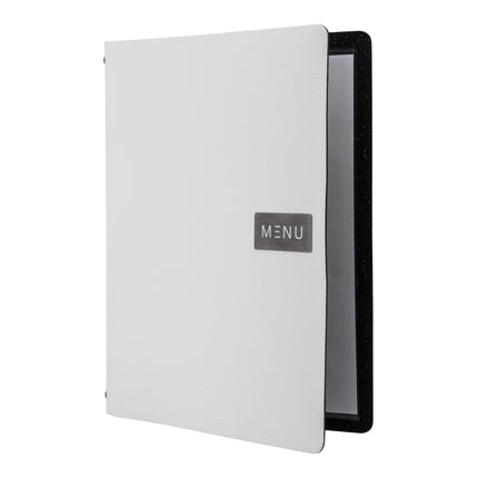 White A4 leather menu pack of 10 Custom Wood Designs __label: Multibuy default-title-white-a4-leather-menu-pack-of-10-53613246677335