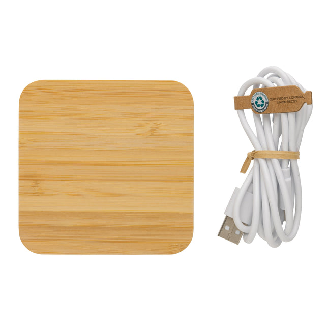 Wooden bamboo wireless charger 10W pack of 25 Custom Wood Designs __label: Multibuy default-title-wooden-bamboo-wireless-charger-10w-pack-of-25-53613205258583
