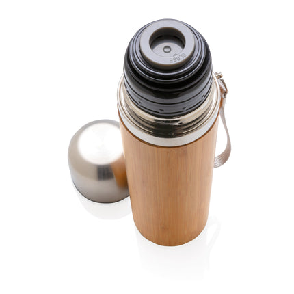 400ml Bamboo Vacuum Travel Flask pack of 25 Custom Wood Designs __label: Multibuy flaskcustomwooddesignsbamboobrandedlogopromo_dd1d91fe-d4d6-47c4-a2fd-ba8d563f91da